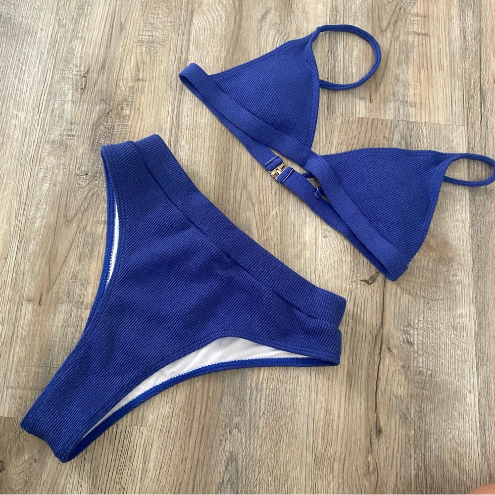 SHEIN High Waisted Blue Bikini Set size L